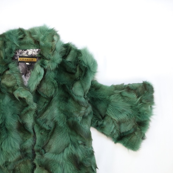 GREEN AND BLACK FUR JACKET - Picture 5 of 9